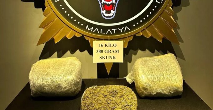 Malatya’da Uyuşturucu Operasyonu: 16 Kilo Skunk Ele Geçirildi